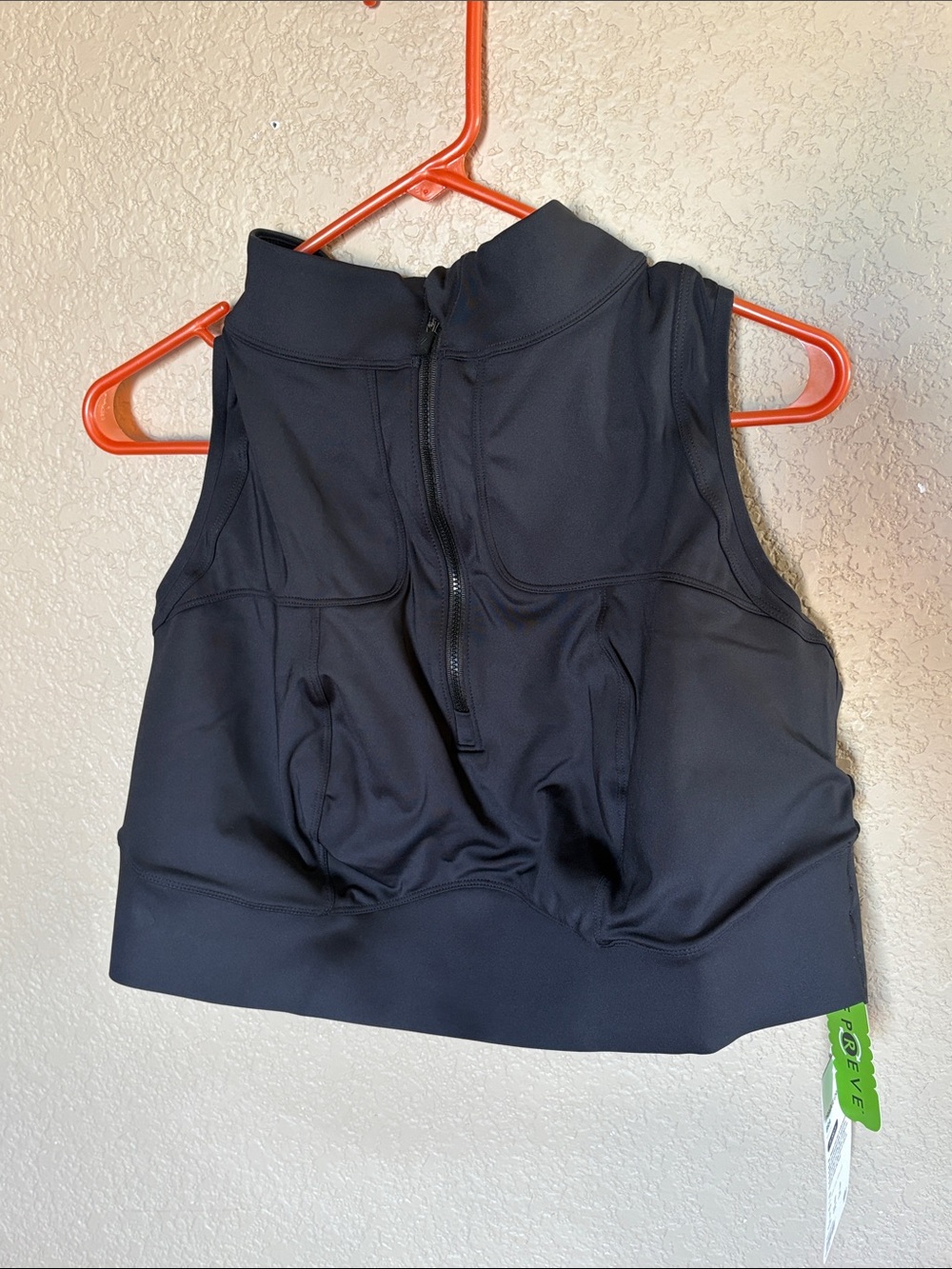 Phenix Black High-Neck Zip Sports Bra